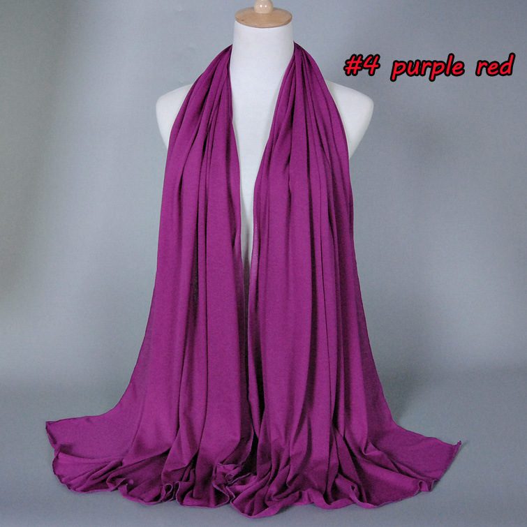 #4紫红 新款民族风围巾单色汗布BS82