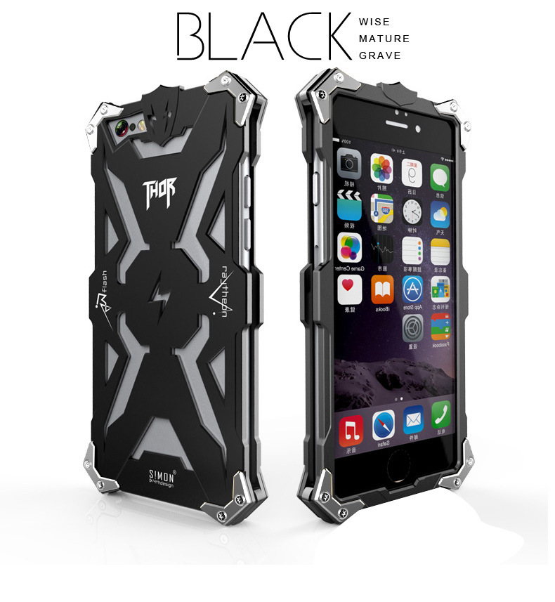 SIMON THOR Aviation Aluminum Alloy Shockproof Armor Metal Case Cover for Apple iPhone 6S Plus