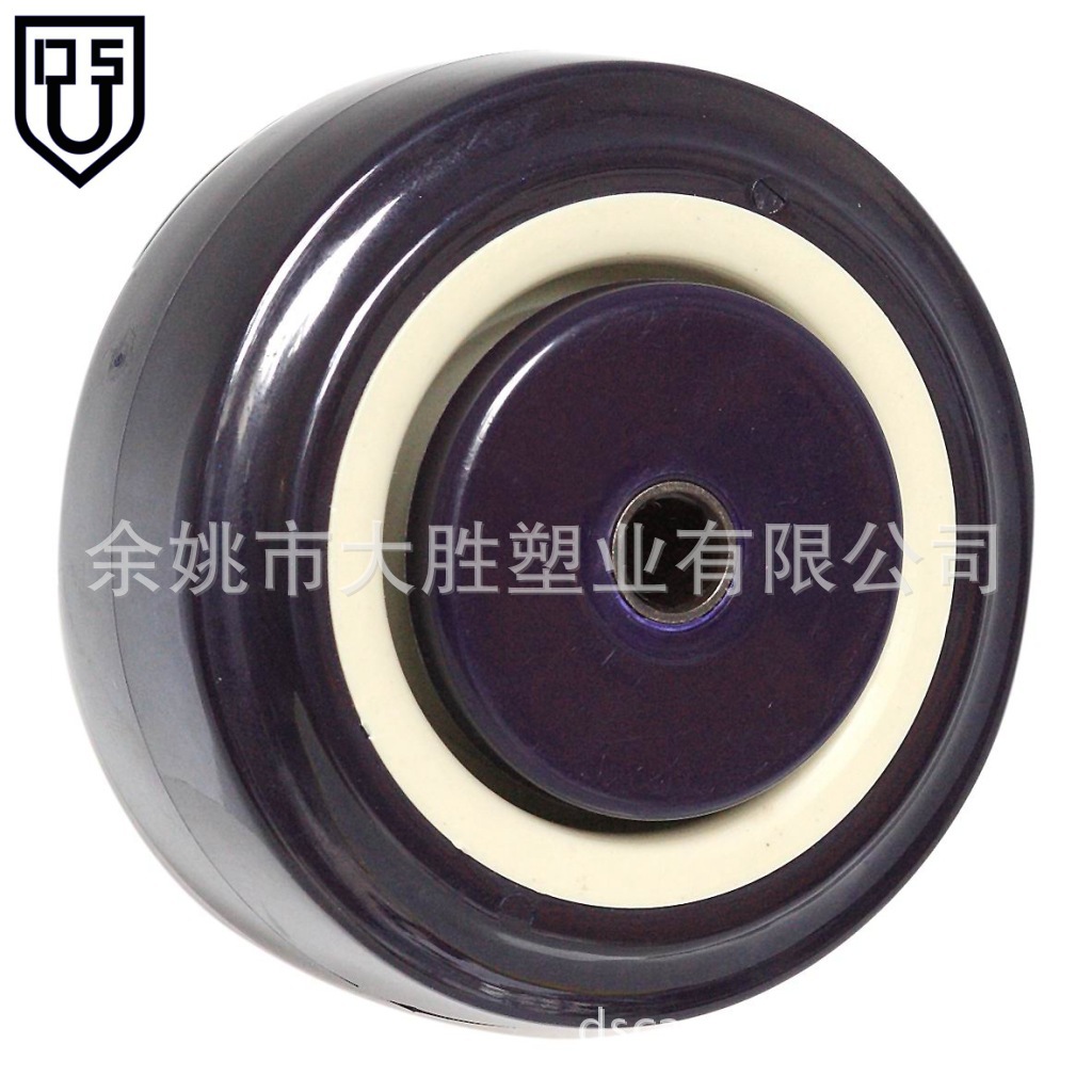 大胜脚轮供应3寸PU双轴超市购物车轮子推车轮 美式车轮 平边脚轮