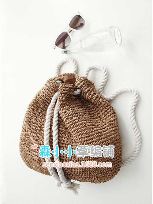 Simple Fashion Cotton Rope Straw Woven Packbag Wholesale Nihaojewelry display picture 2