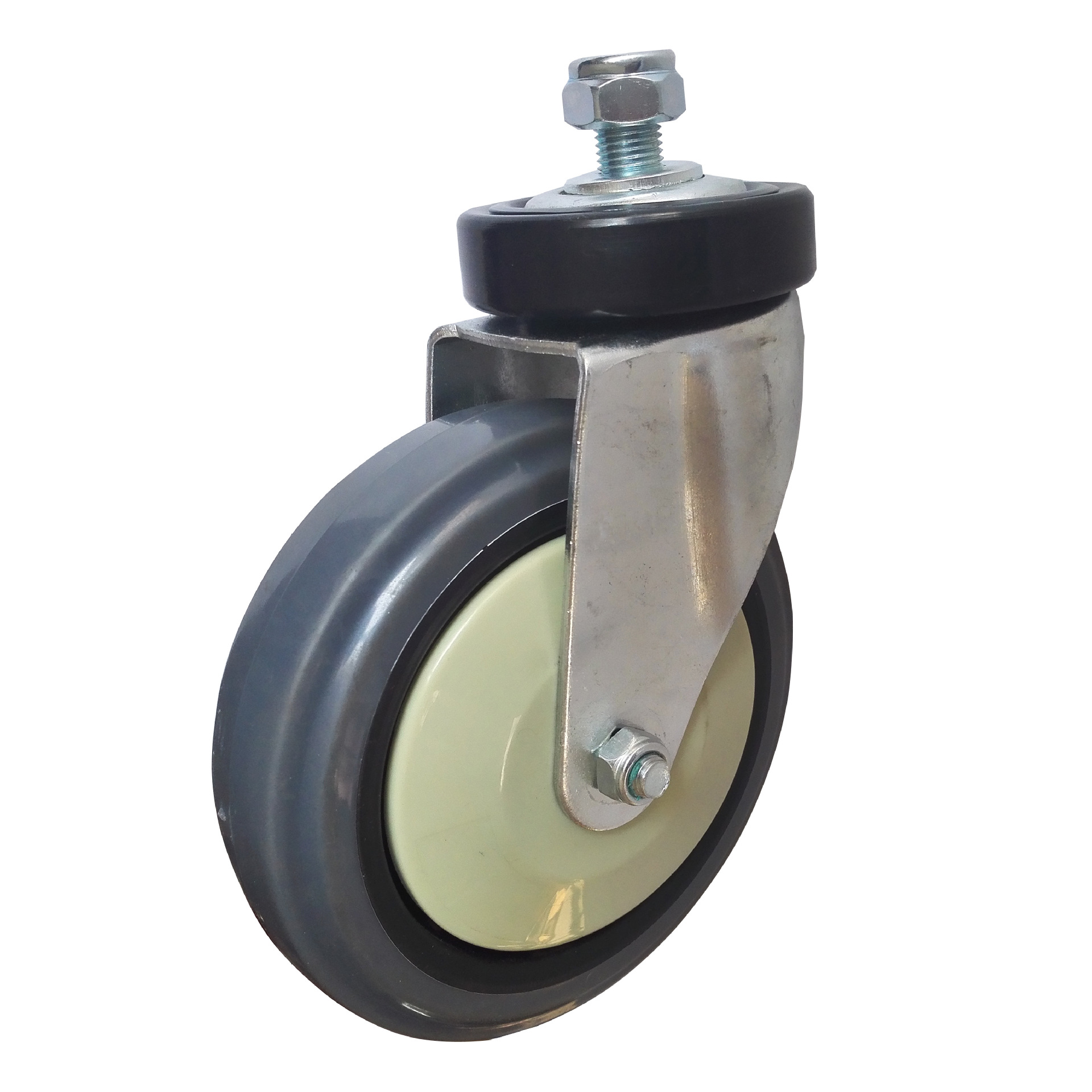 大胜供应5寸TPR平边双轴购物车万向轮 超市推车静音脚轮5DHTG32Z4