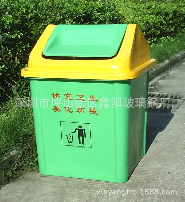 玻璃钢圆形垃圾桶 玻璃钢户外分类垃圾桶  双桶环卫垃圾桶