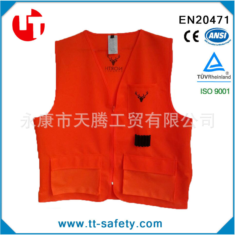 射击安全衣 打猎安全衣/背心 桔色伐木安全背心 射击防护背心