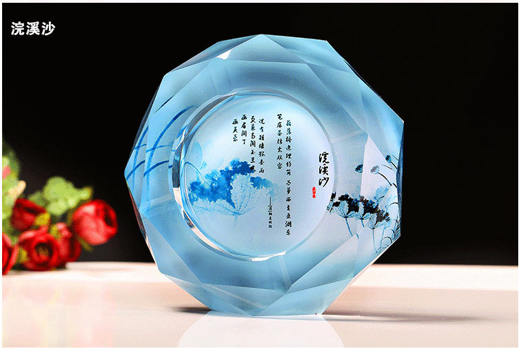 大号烟缸客厅办公室会议室专用尺寸水晶烟灰缸送男士创意礼品烟缸