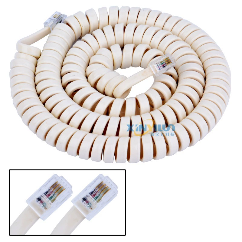 Телефонная линия телефонная трубка линия Телефонная кривая телефонная ручка линия 5 м бежевый 4P4C