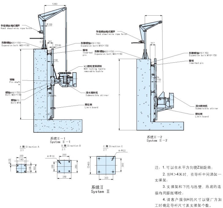 污水调节池铸铁潜水搅拌机主机QJB4/6-320/3-980；QJB不锈钢潜水搅拌机技术描述及安装CAD示意图 碳钢潜水搅拌机图片,碳钢潜水搅拌机销售,碳钢潜水搅拌机安装现场,碳钢潜水搅拌机价格表,碳钢潜水搅拌机厂家直销