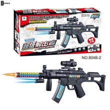 軍事模型兒童電動塑料玩具槍聲光震動沖鋒槍玩具禮品地攤熱賣804