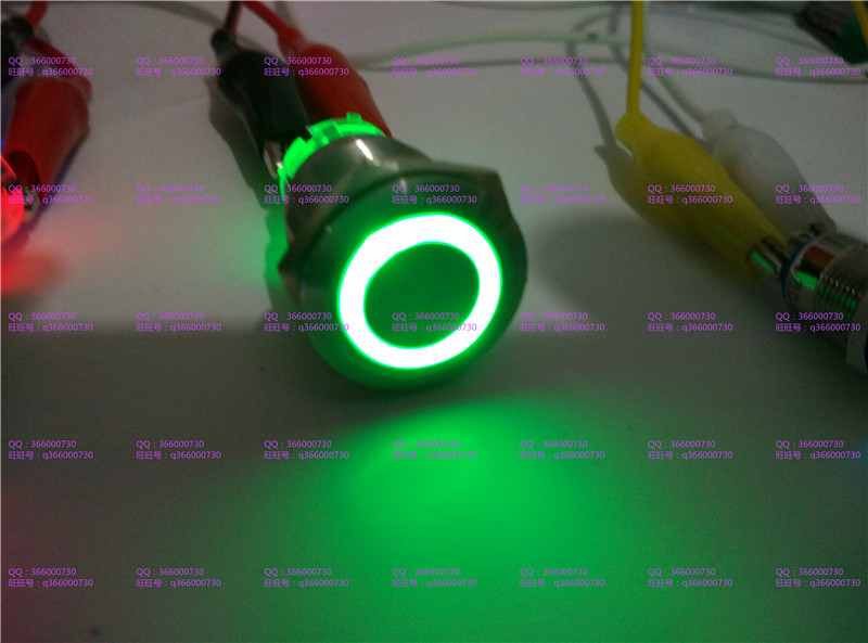 19MM金属防水按钮自锁高亮度LED灯高头不锈钢按钮开关 