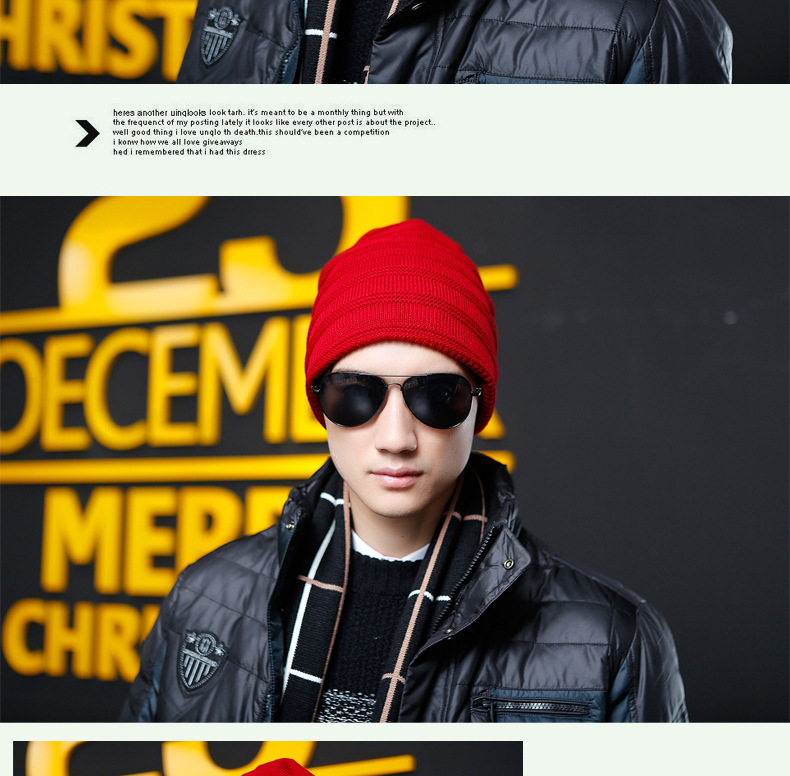 Mütze Herren Herbst und Winter Neue Fleece Outdoor Strickmütze Winter Wollmütze Herrenmütze_voghion.com