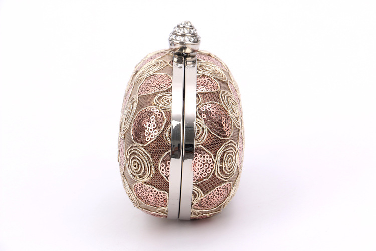 Embroidery Hard-Surface Clutch Bag