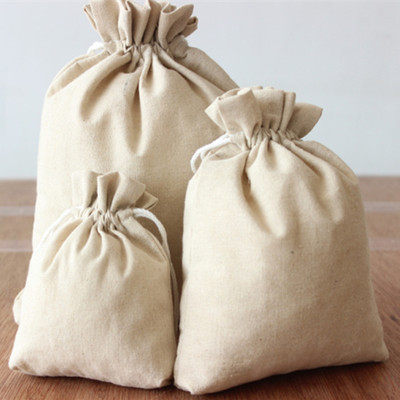 DIY空白手绘棉麻收纳袋 束口抽绳茶叶礼品喜糖袋零钱包 厂家供应