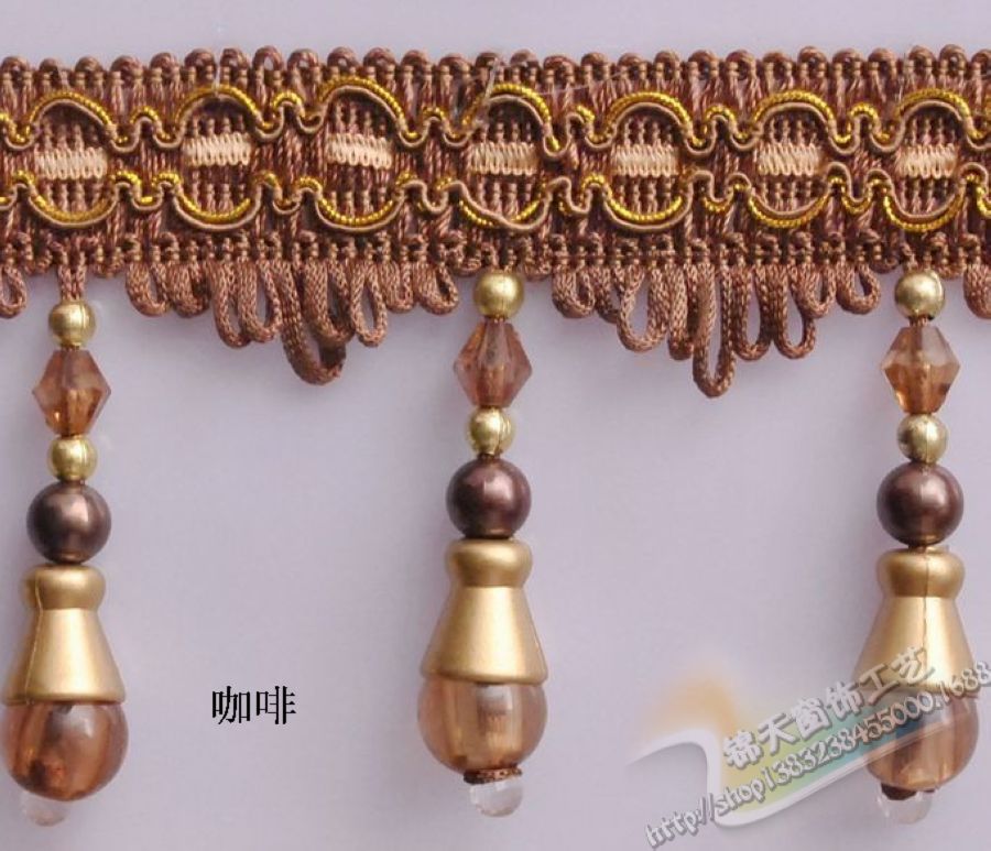 【锦天】厂家直销窗帘蕾丝手工串珠 窗帘配件 珠子花边现货供应