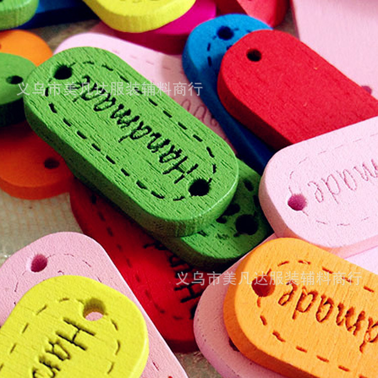 handmade激光标志装饰木扣