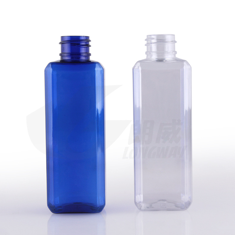 100ml de polvo cuadrado botella de bomba botella de boca de pájaro botella de loción cosmética sub-botella de plástico para mascotas