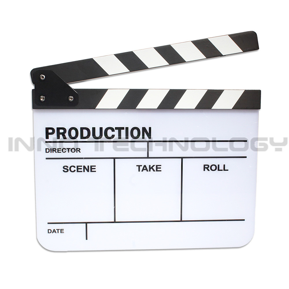 辉摄Lightupfoto黑白英文2 电影拍板场记板打板拍板亚克力可定做