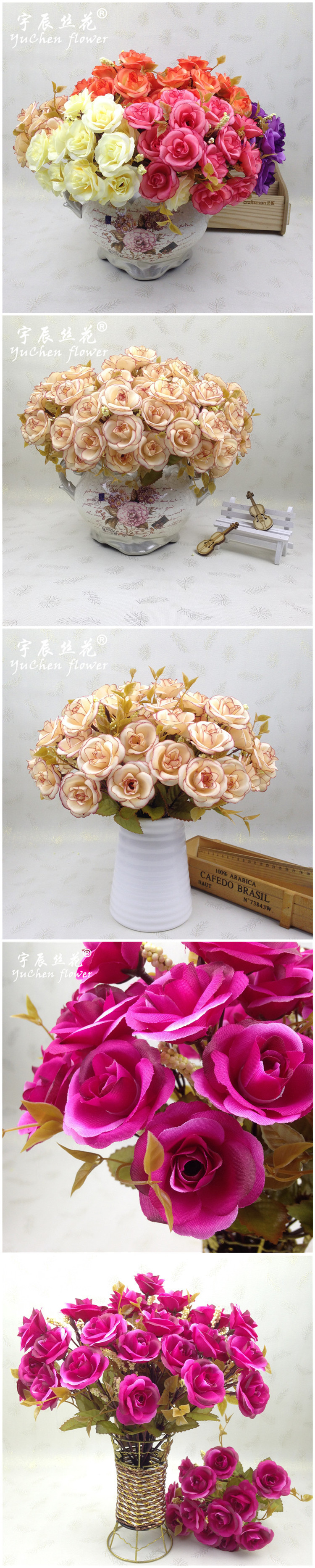 Завод оптовая торговля высококачественный осень моделирование 14 фальшивых цветов персия роуз 7 вилка континентальный роуз искусственный Шелковый цветок