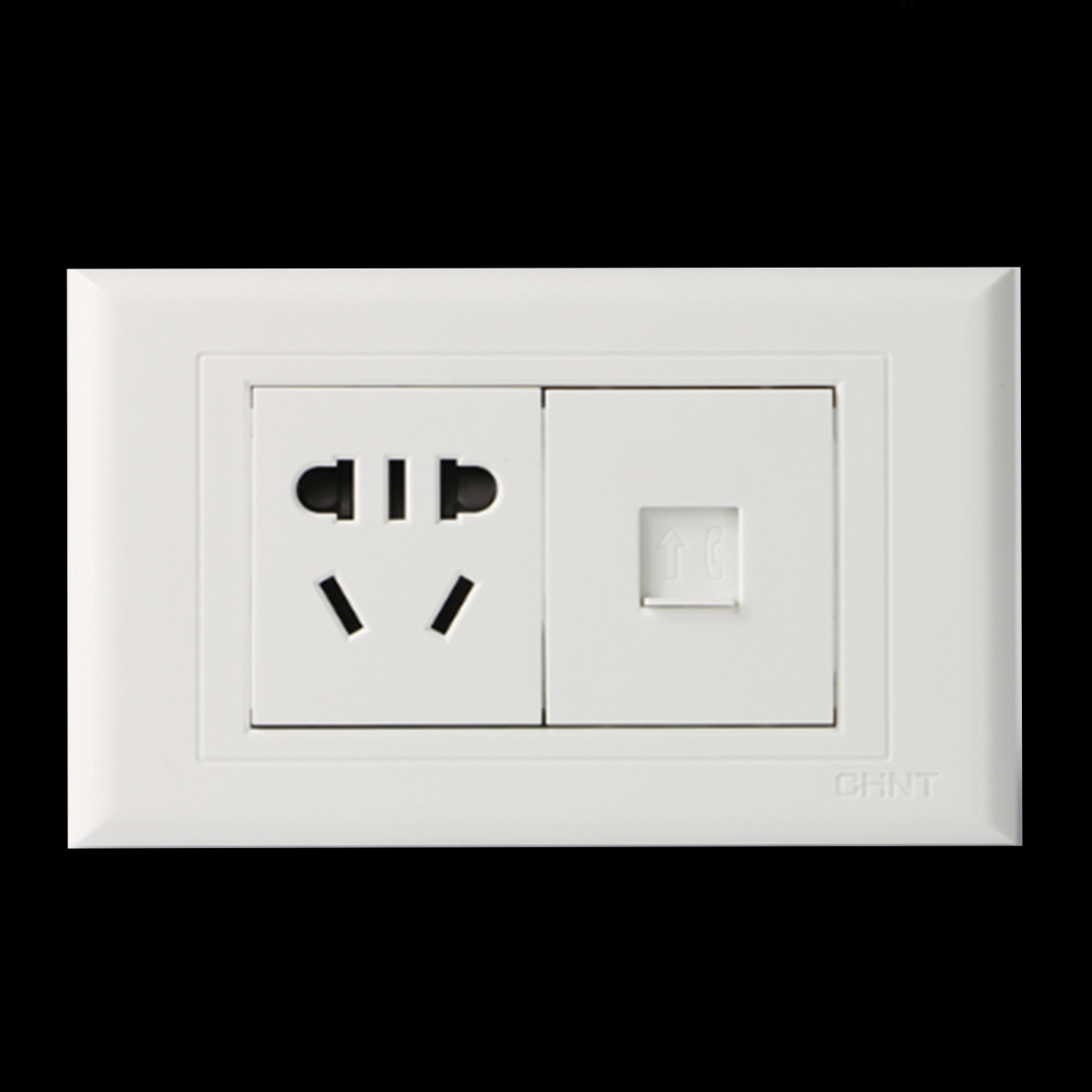 正泰118型 小号长方形插座 五孔电话 5孔电话插座 长118*70MM