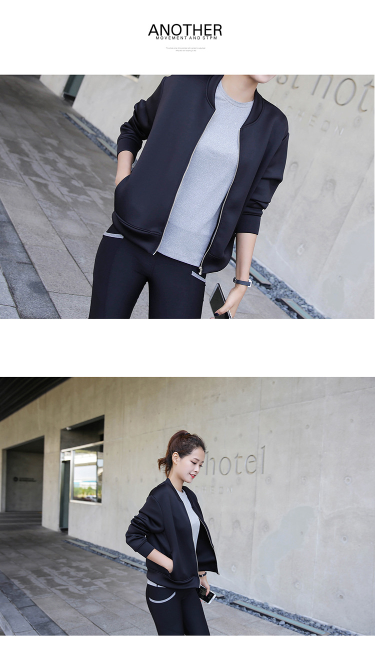 Mùa xuân và mùa thu Phụ nữ bóng chày mới mặc áo khoác dài tay Thể thao ngoài trời Casual Running Fitness Yoga Jacket áo khoác chạy bộ