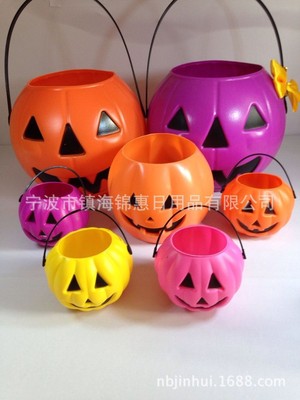 Halloween pumpkins Pumpkins Halloween Halloween Supplies Medium and small Trumpeter Pumpkin bucket Pumpkin lanterns