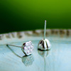 Earrings, three dimensional silver needle, fashionable accessory, silver 925 sample, wholesale, Korean style