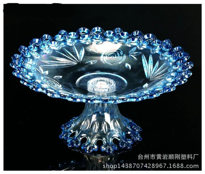 [Аcrylic high-end colored base fruit tray KTV fruit plate candy plate transparent fruit plate snack dish]