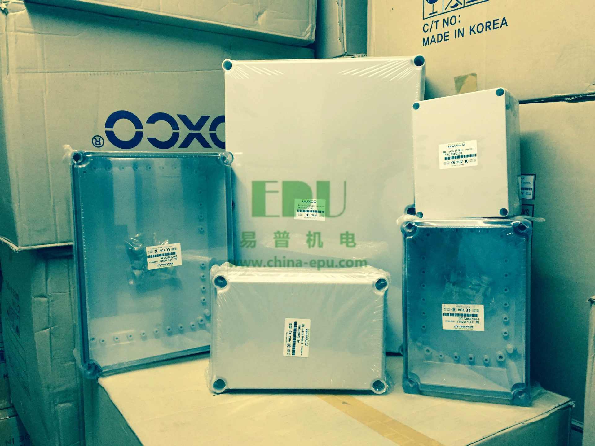 Южнокорейский BoxCo (S-type) пластиковая прозрачная дверная распределительная коробка водонепроницаемая 280x380x130 пластиковый щит распределения