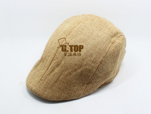 New Spring and Autumn Korean Style Trendy Men's Cotton Front Cap, British Linen Beret Hat, Casual Trendy Duckbill Hat