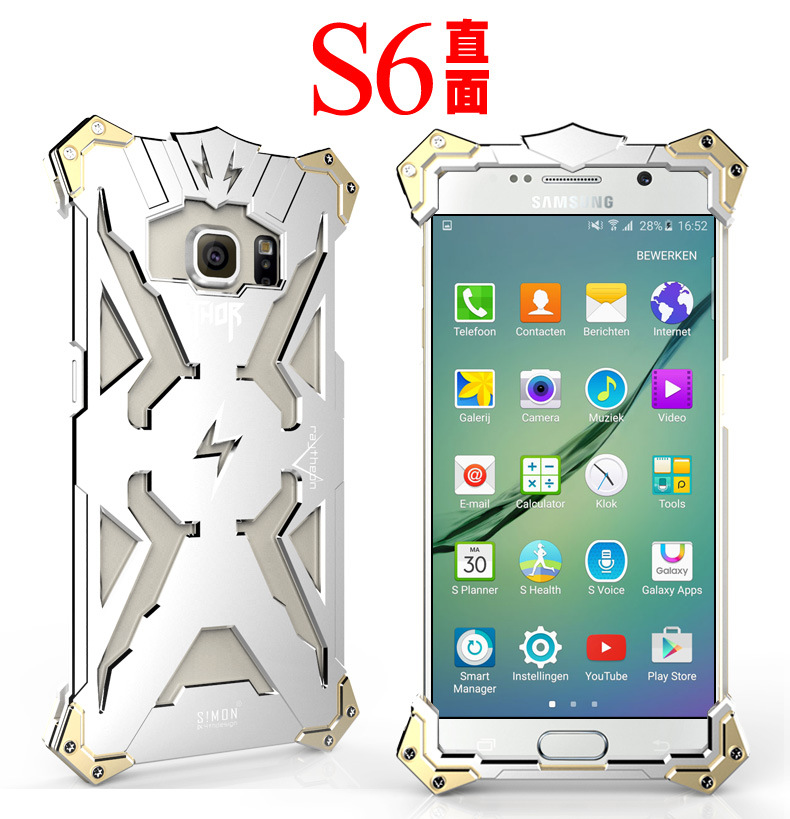 SIMON THOR Aviation Aluminum Alloy Shockproof Armor Metal Case Cover for Samsung Galaxy S6 Edge Plus