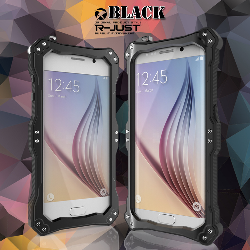 R-Just Gundam Water-resistant Shockproof Dirt-proof Snow-proof Premium Armor Heavy Duty Metal Protective Case Cover for Samsung Galaxy S6 Edge G9250 & S6 G9200