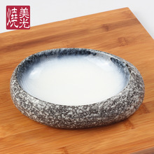 美光燒 特色餐廳陶瓷壽司刺身碗 粗陶碗瓷器 創意餐具異形餐盤子
