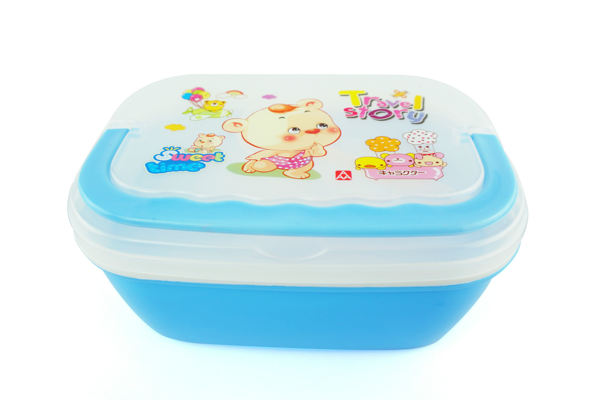 Fiambrera de plástico para niños, compartimentos, portátil, apta microondas