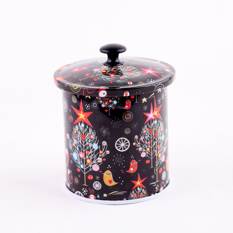 韩国可爱马口铁储钱罐 精美马口铁储蓄罐 圆形零钱罐定制