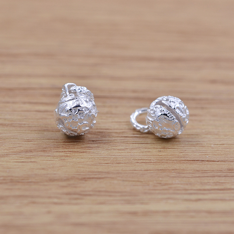 批发时尚银饰品 祥云铃铛 diy水晶手链项链吊坠配件 白小