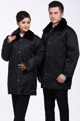 批发保安多功能大衣 保安棉大衣 保安冬装 加厚羊绒内胆防寒棉袄|ms