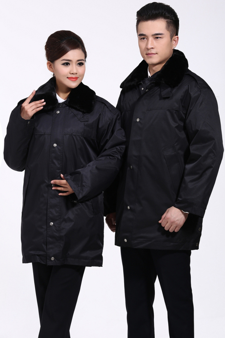 批发保安多功能大衣 保安棉大衣 保安冬装 加厚羊绒内胆防寒棉袄|ms