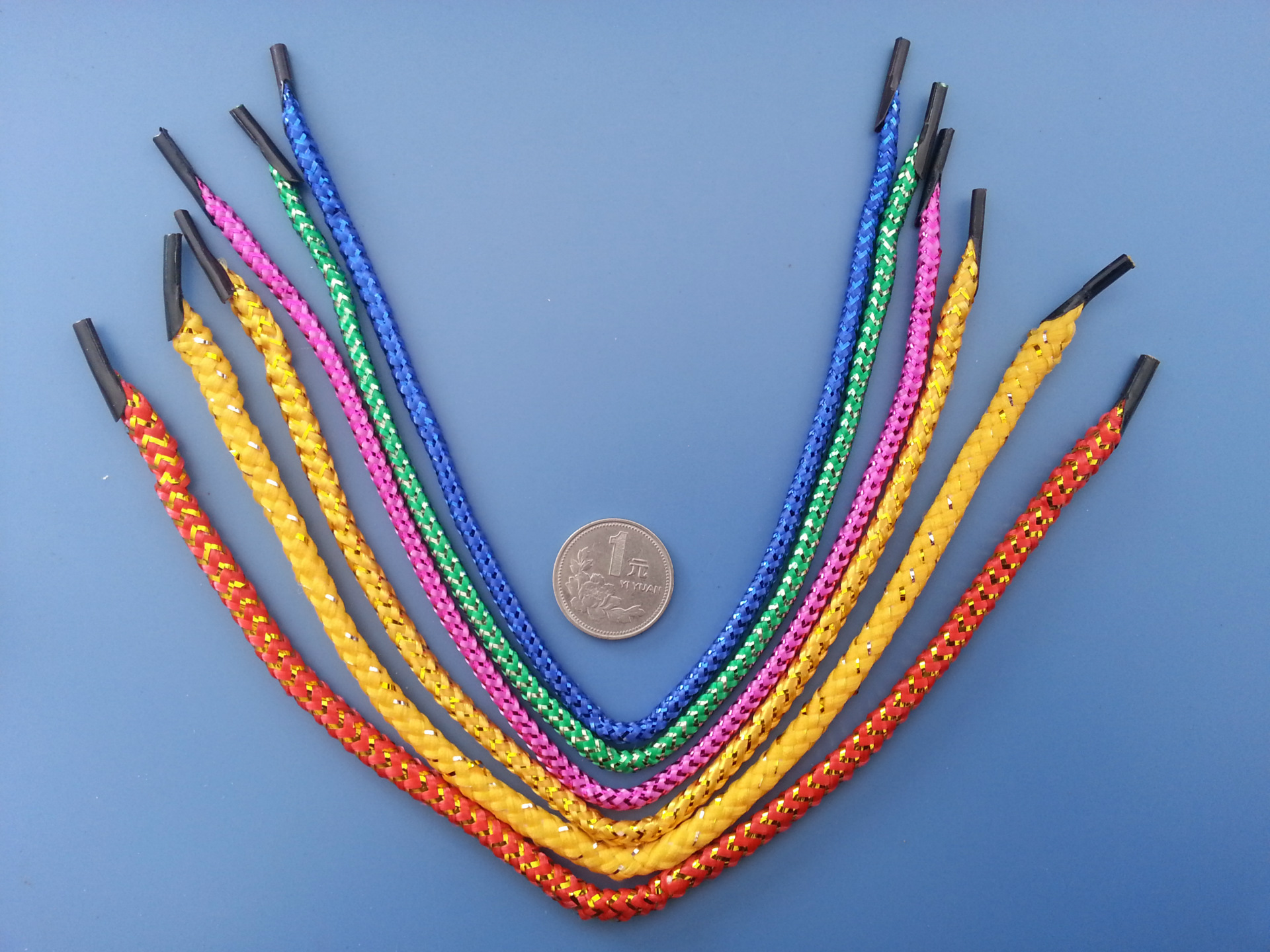 厂家供应金葱绳、丙纶金线绳、16股金银绳