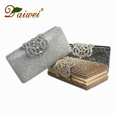 Cross border Source of goods Diamond Evening Bags bride Wedding Water Diamonds clutch bag goods in stock Female bag chain