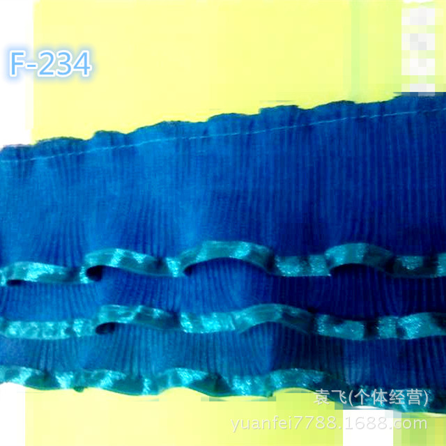 F-234雪纺丝带特种立体压褶手工打皱花边DIY服装辅料来样DIY加工