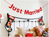 Wedding festive letters, pull flowers decorative banner wedding banquet decoration wedding room wedding decoration flag