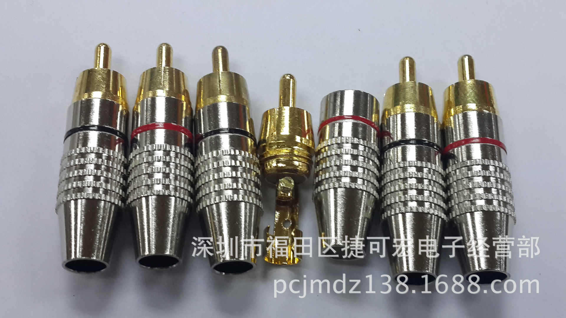 金属镀金免焊RCA插头/镀金免焊莲花头/免焊视频插头