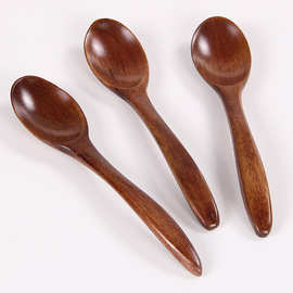 木勺 创意木质小汤勺蜂蜜咖啡勺搅拌勺14cm 可定制印刷LOGO