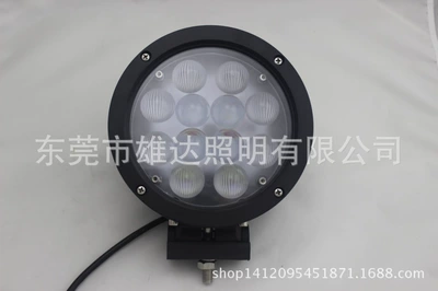 4D new black round led work light 60W off-road vehicle dome light modified light forklift auxiliary light