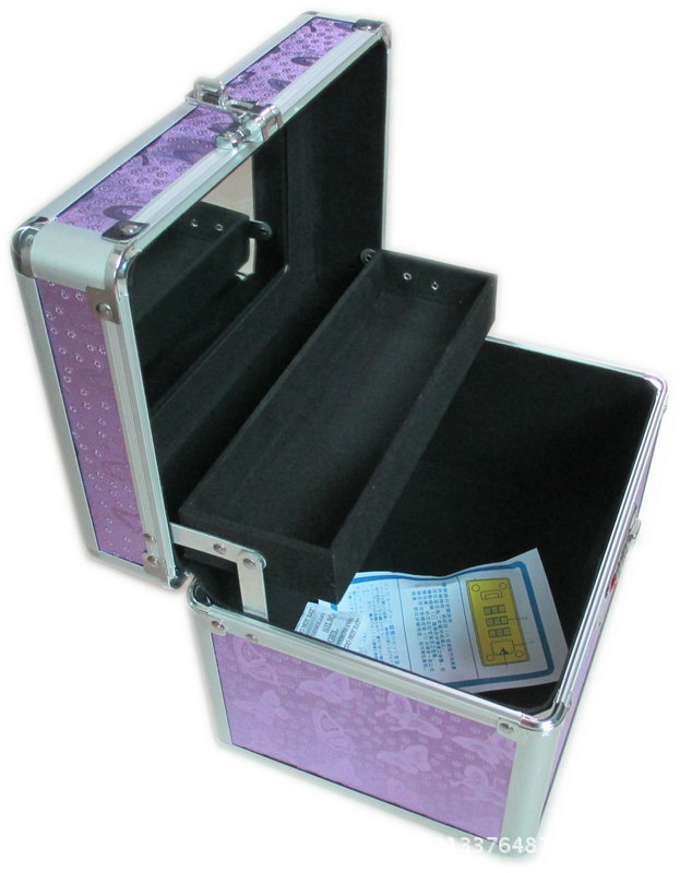 【现货供应】紫色蝴蝶纹化妆箱 沐足箱 足疗技师工具箱 桑拿技师