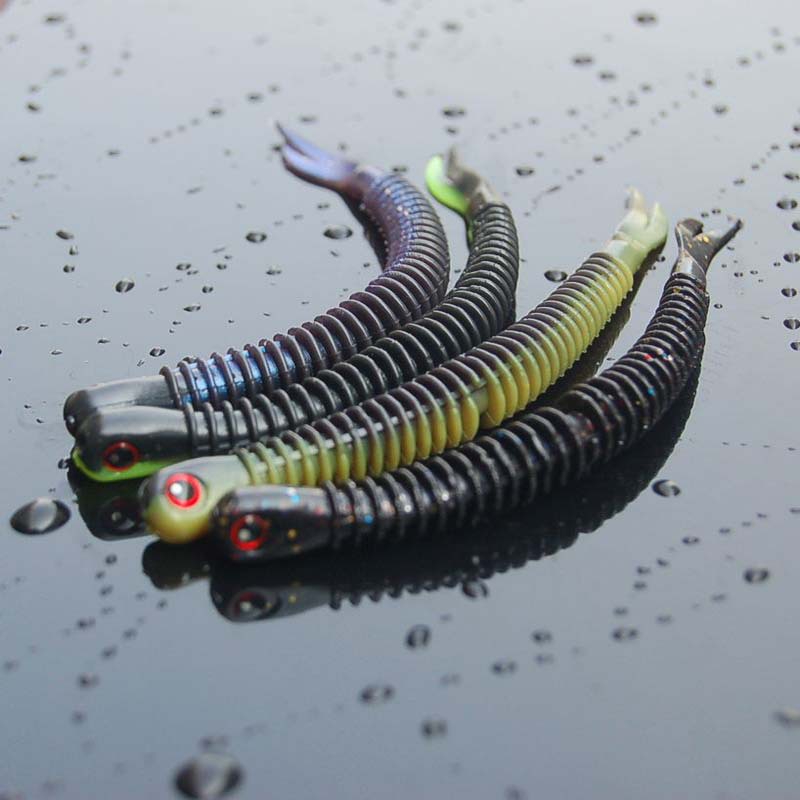 10 PCS Worms Fishing Lures Soft Plastic Worms Baits Fresh Water Bass Swimbait Tackle Gear