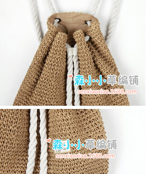 Simple Fashion Cotton Rope Straw Woven Packbag Wholesale Nihaojewelry display picture 6