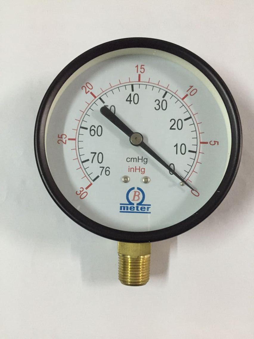 B牌 真空表 B表盘75MM Y75  -76-0cmhg   -30-0inhg  3/8螺纹