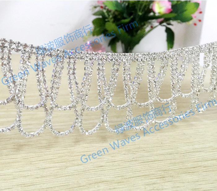 高档亮钻超闪水钻链条流苏吊坠DIY婚纱礼服衣领凉鞋婚鞋装饰辅料