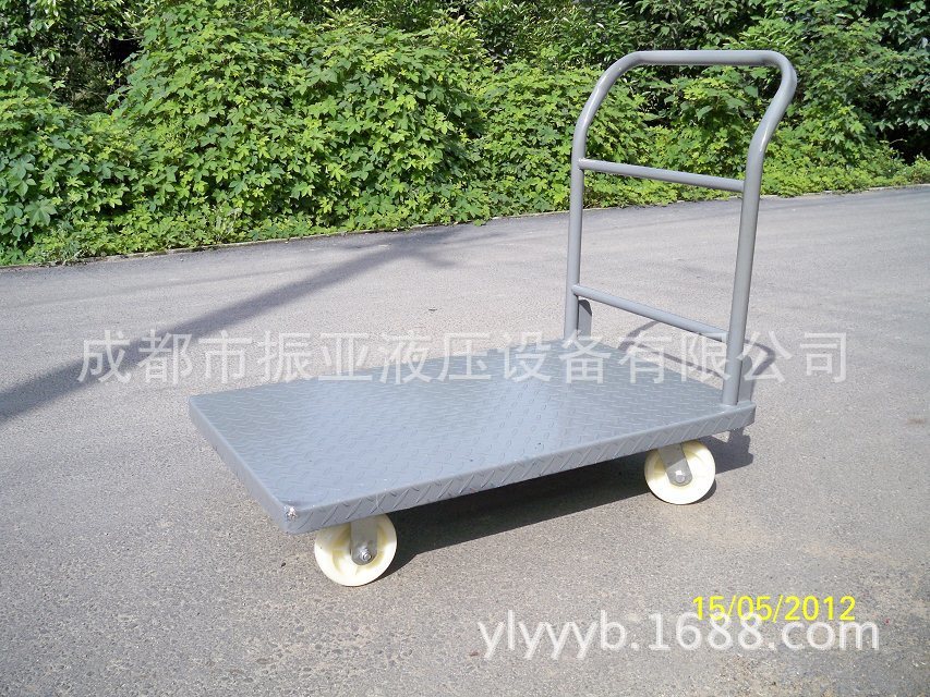 仓库小拖车钢板平板车推货车铁板拉货车小推车折叠防滑搬运手推车