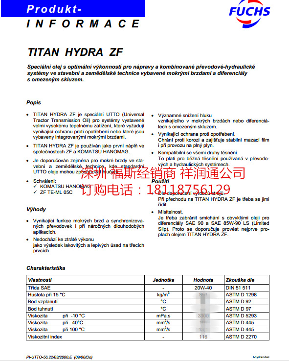 TITAN HYDRA ZF 20W-40