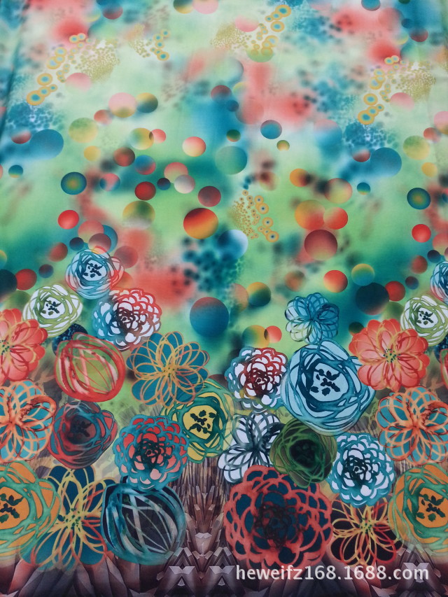 转移印花厂 F8602供应花型加工印花可印雪纺 涤棉 针织等服装面料